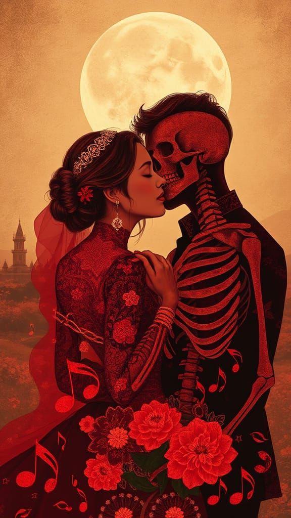 Double Exposure Batik Portrait with Chibi Castle