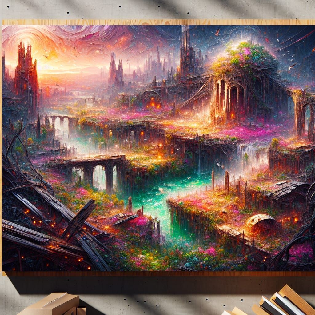 Post-Apocalyptic Wonderland Matte Painting in 8K