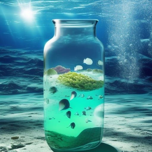 Enchanted Underwater Scene in a Bottle
