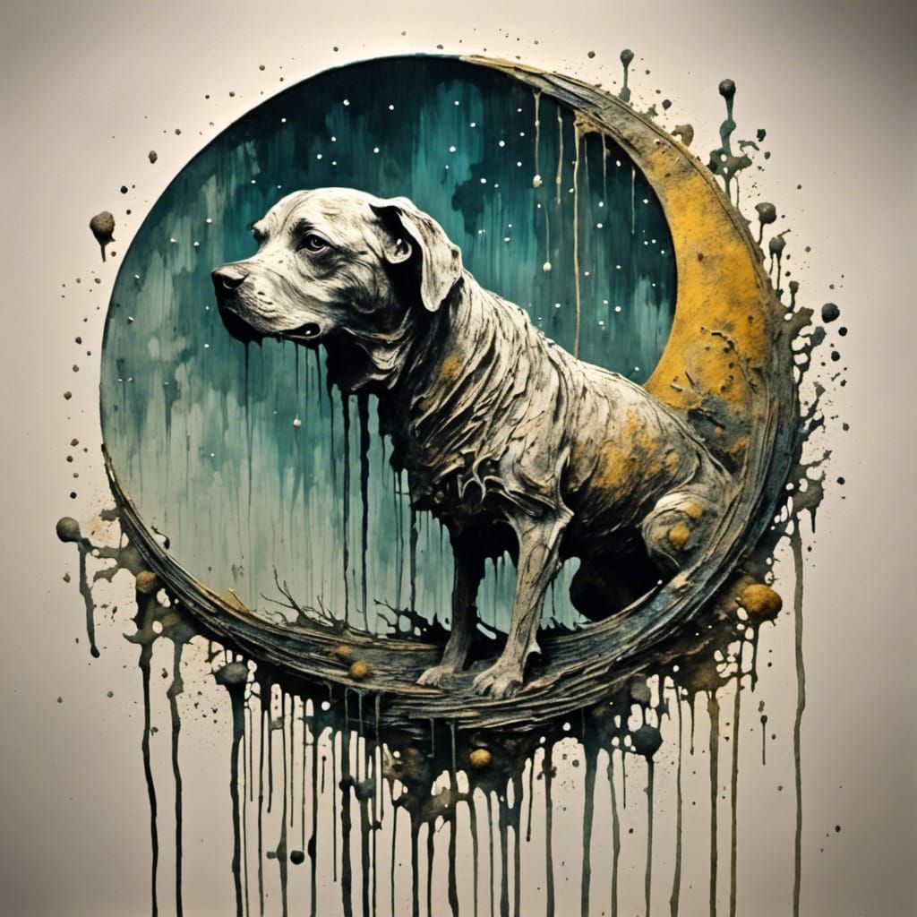 Prompt: Ugly Dog on moldy crescent moon splash  New Lora <lo...