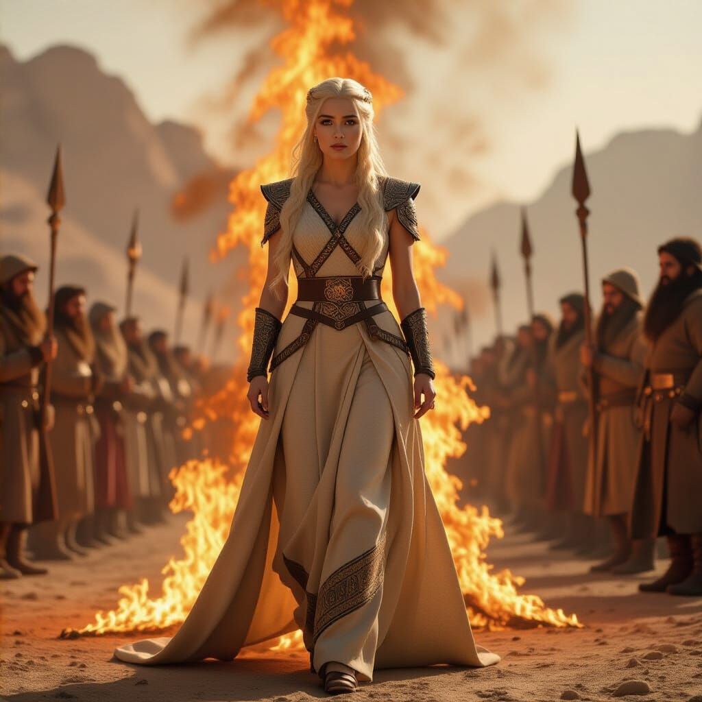 Daenerys Targaryen Emerges Unscathed From Fire
