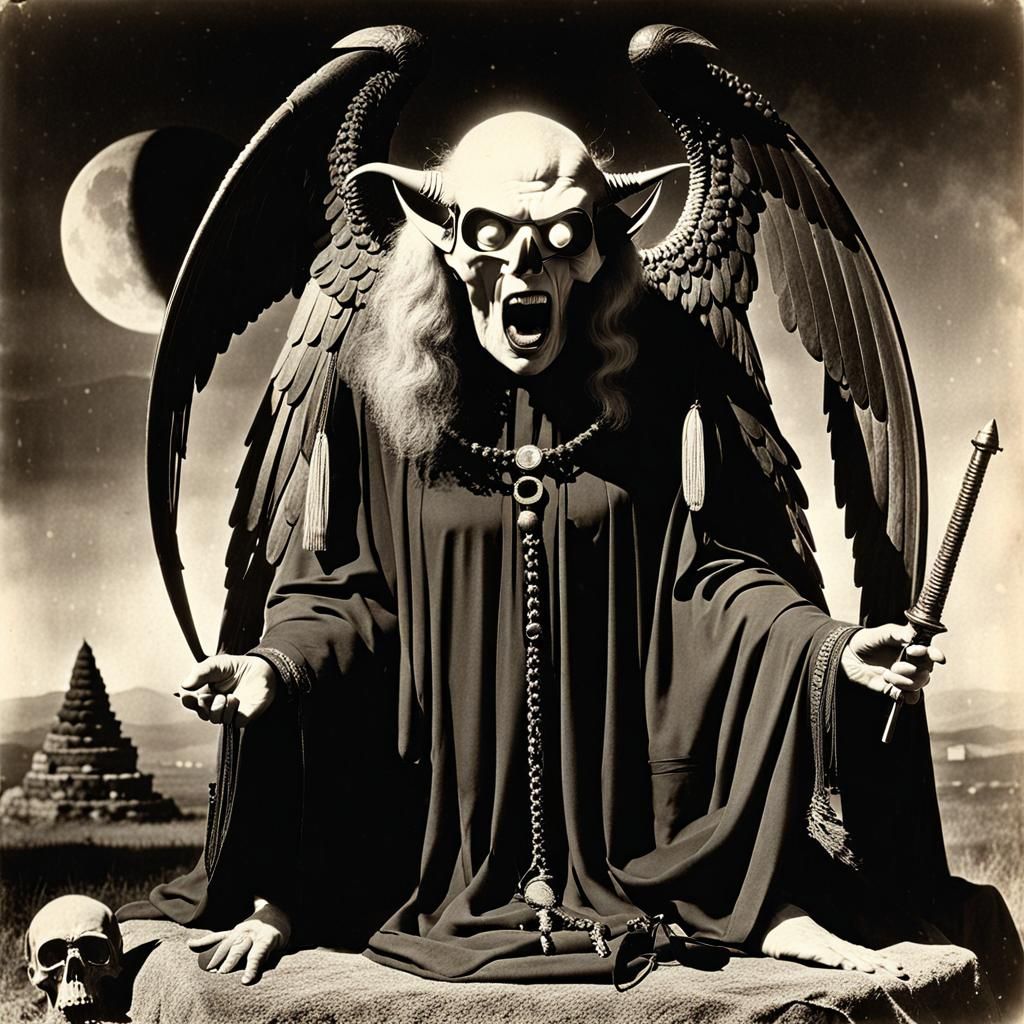 Nightmarish Sepia Photograph of Suffering and Dread