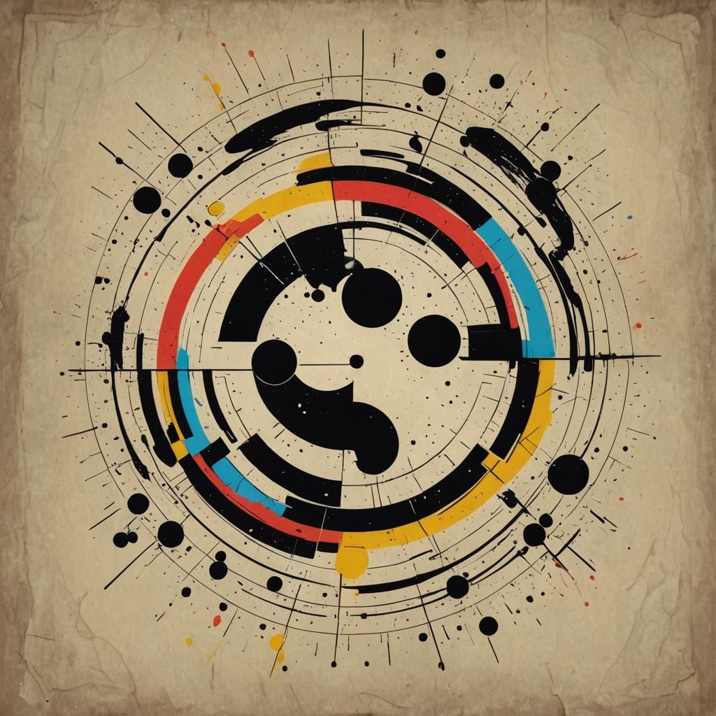 Minimalist Black Banner with Smiling Face, Pop Art