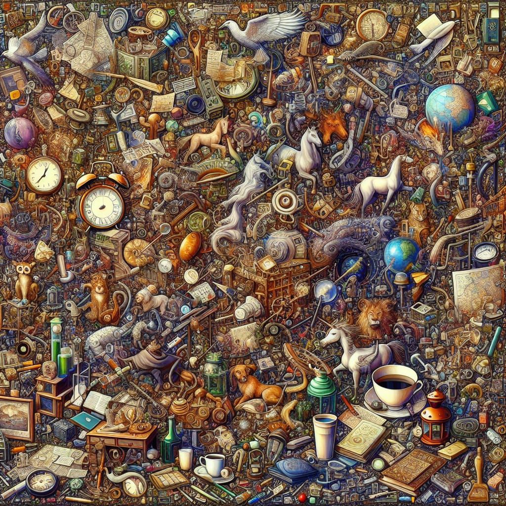 Chaotic Harmony: A Surreal Collage of Wonders