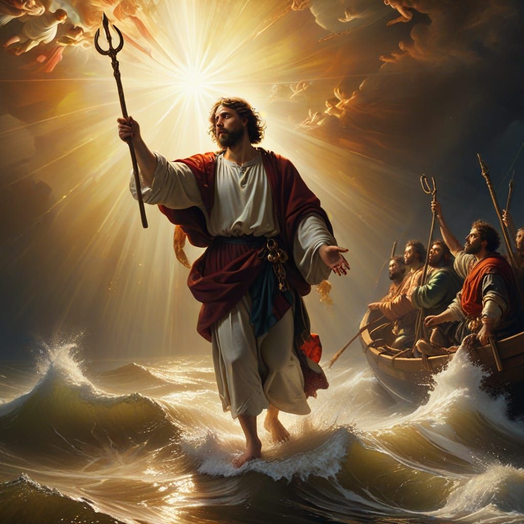 Jesus Parting the Red Sea in a Heavenly Baroque Masterpiece