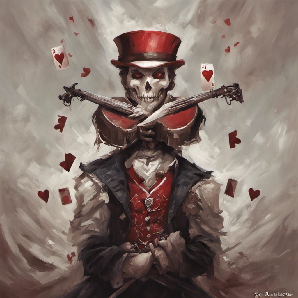 Sinister Knave of Hearts in Dark Fantasy Style