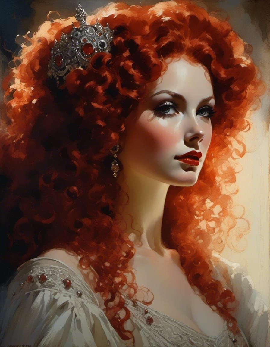 1960s Vampiress Portrait with Dramatic Lighting