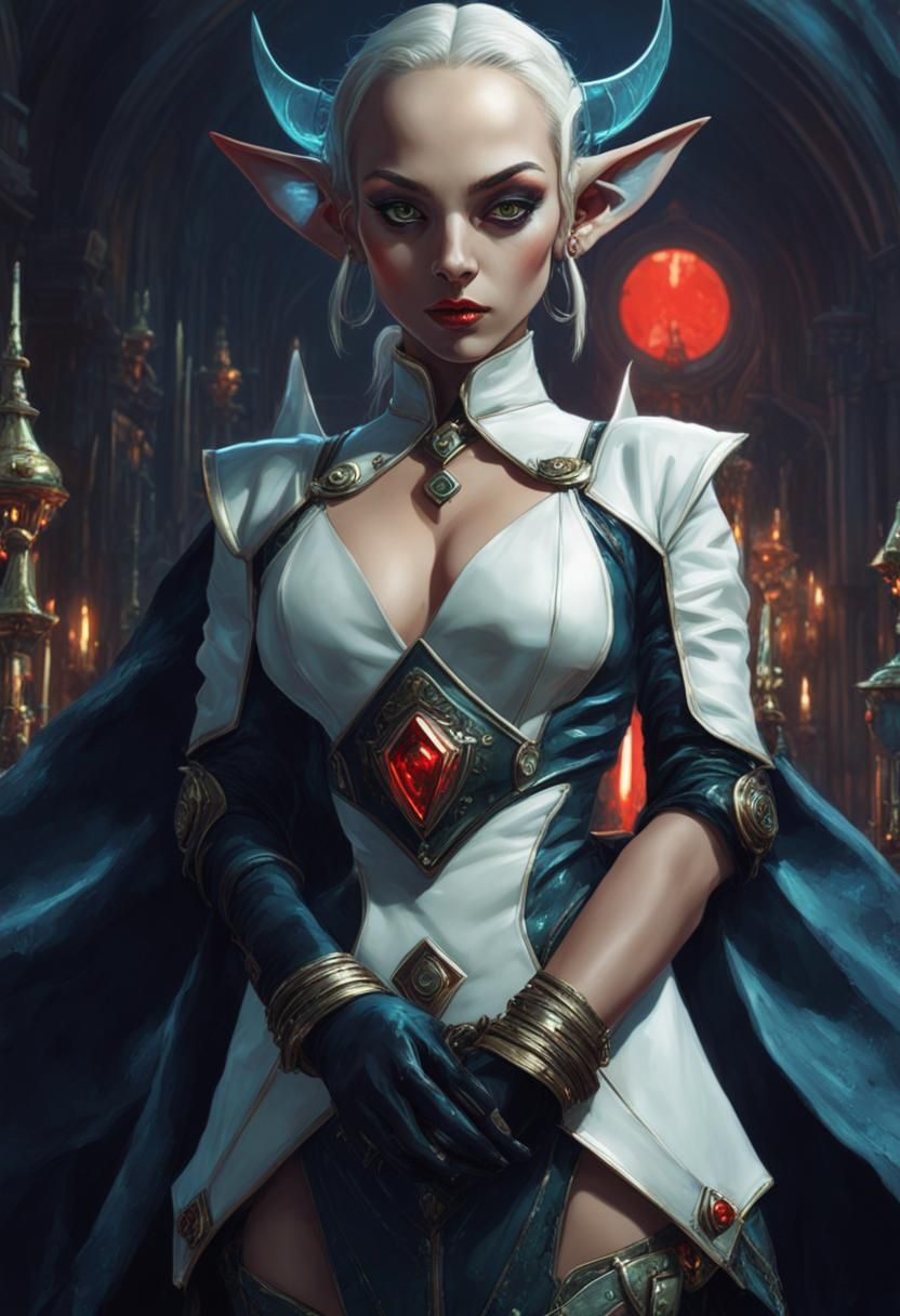 Sinister Goblin Warlock in Futuristic Photorealistic Style