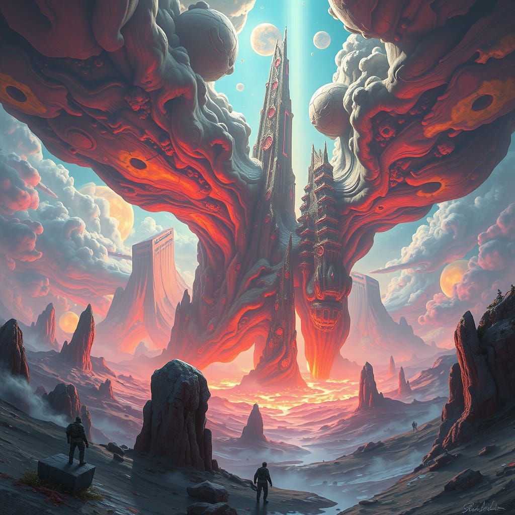 Vibrant Landscape Art in a Futuristic Style