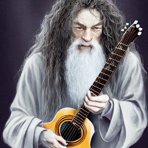 Gandalf Plays Guitar: Fantasy Concept Art