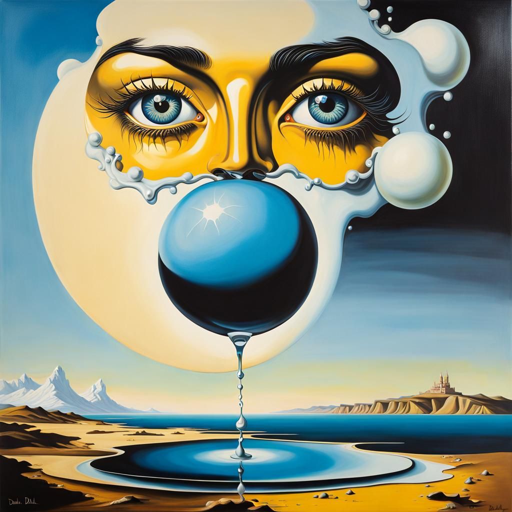 Surreal Oyster with Pearl: A Salvador Dali Dream
