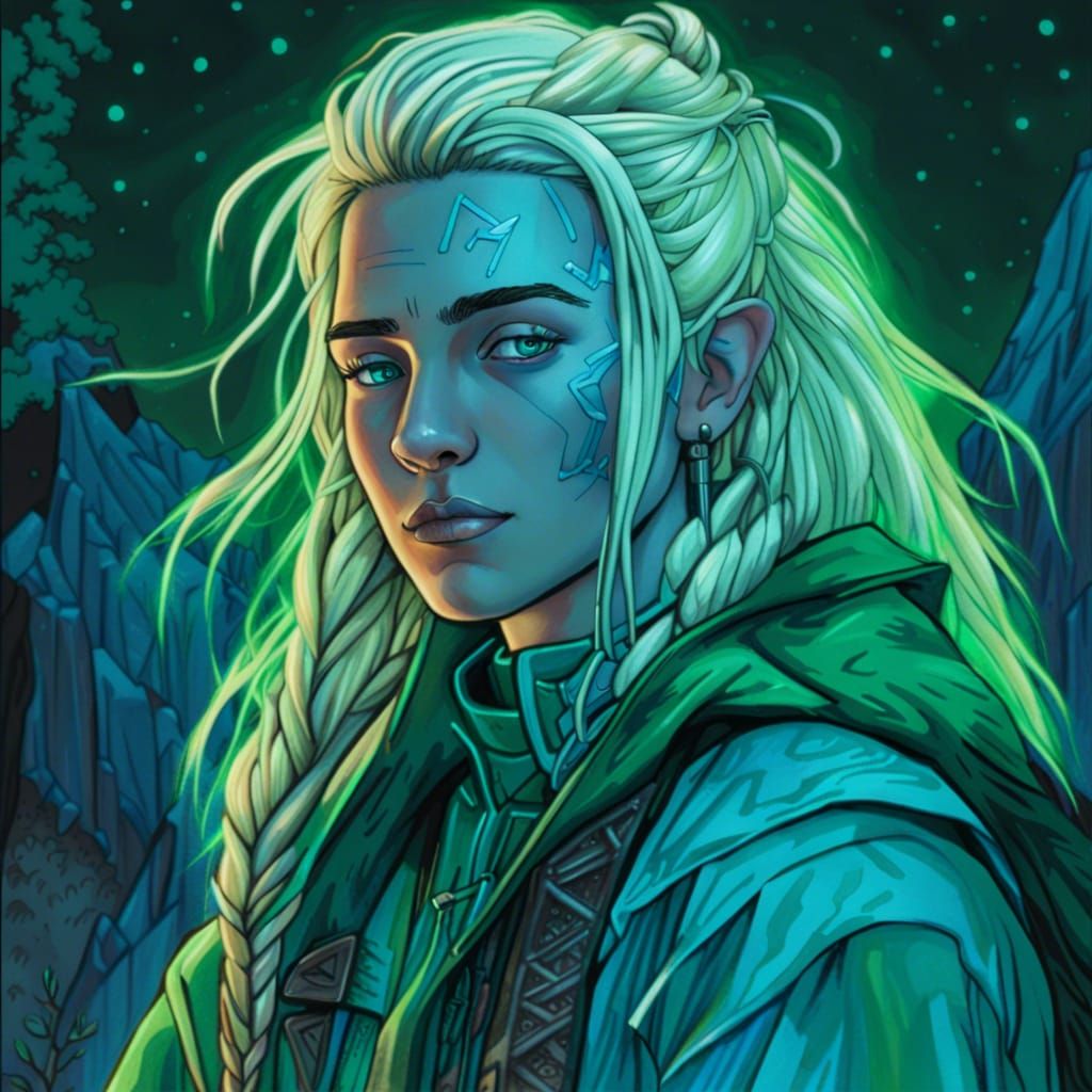 Cyberpunk Ranger Portrait with Neon Details