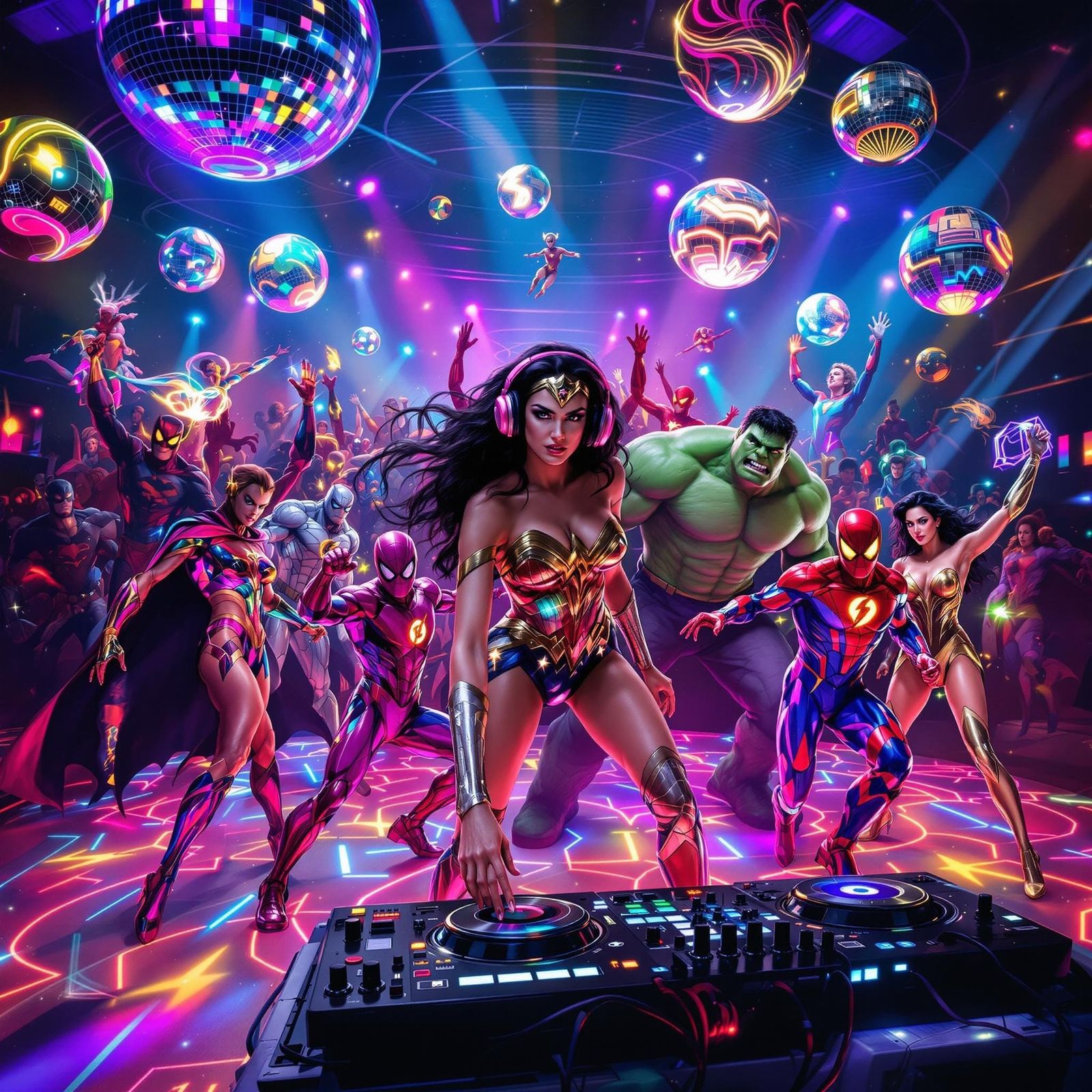 Vibrant Superheroes Get Down in a Dazzling Disco
