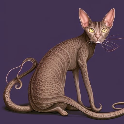 Biopunk Oriental Cats with Eldritch Tentacles