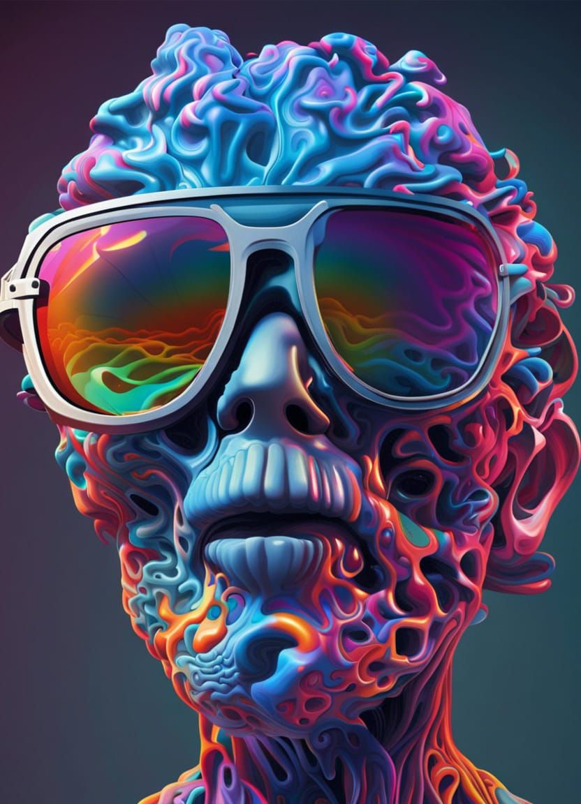 Melted plastic brain