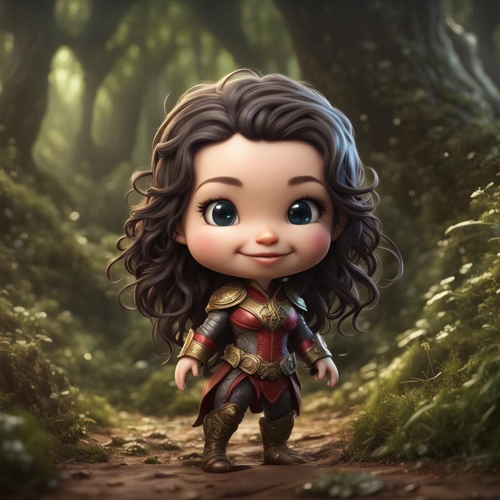 Hyperrealistic Evangeline Lilly as Cute Chibi