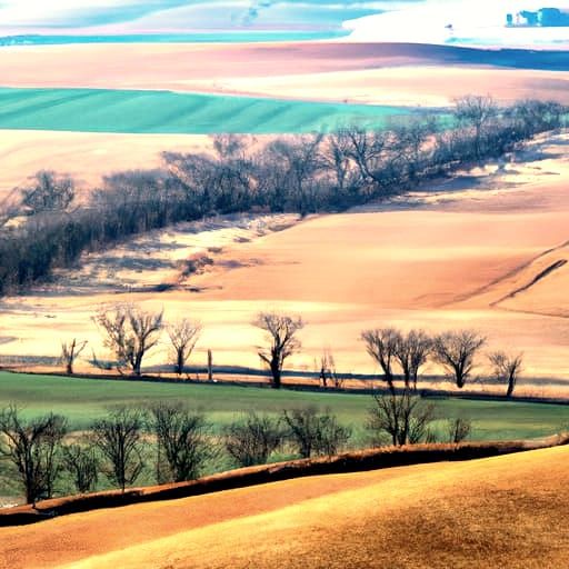 Colorful Crocheted Landscape in Expressionist Style