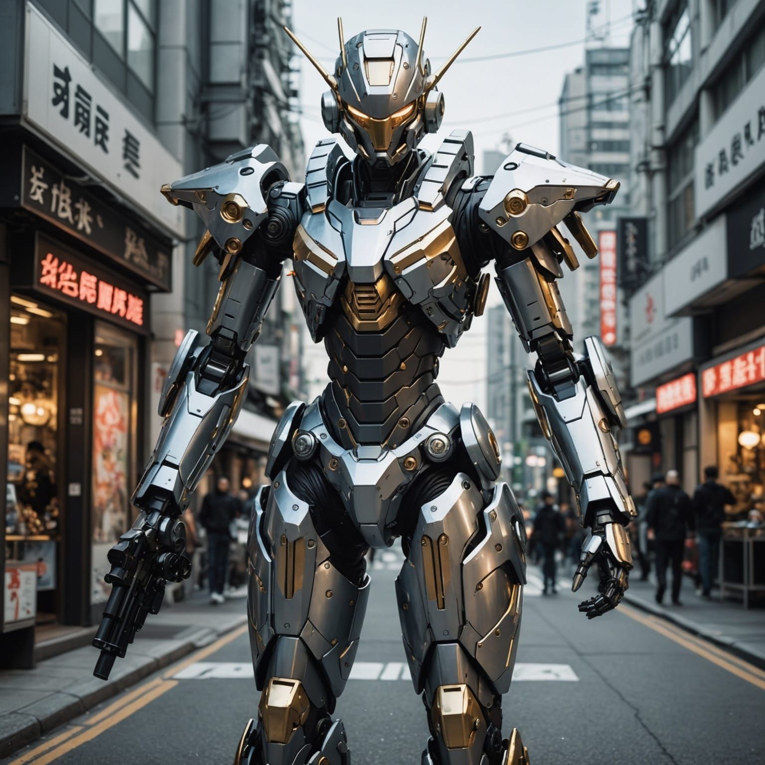 Female Mecha Battle Suit in Sorayama Style