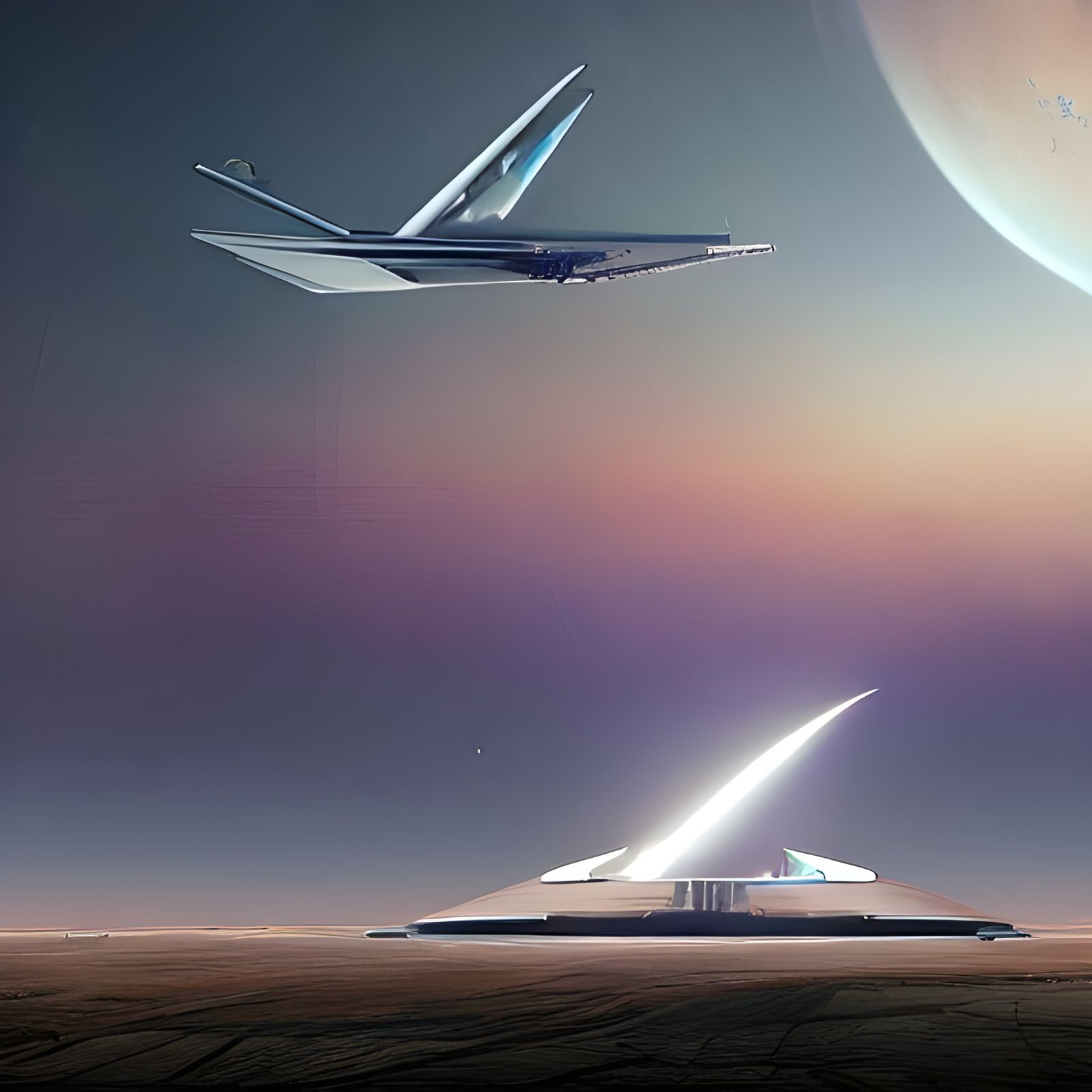 Starship Landing at Tesla Mars Base: Retrofuturistic Digital...