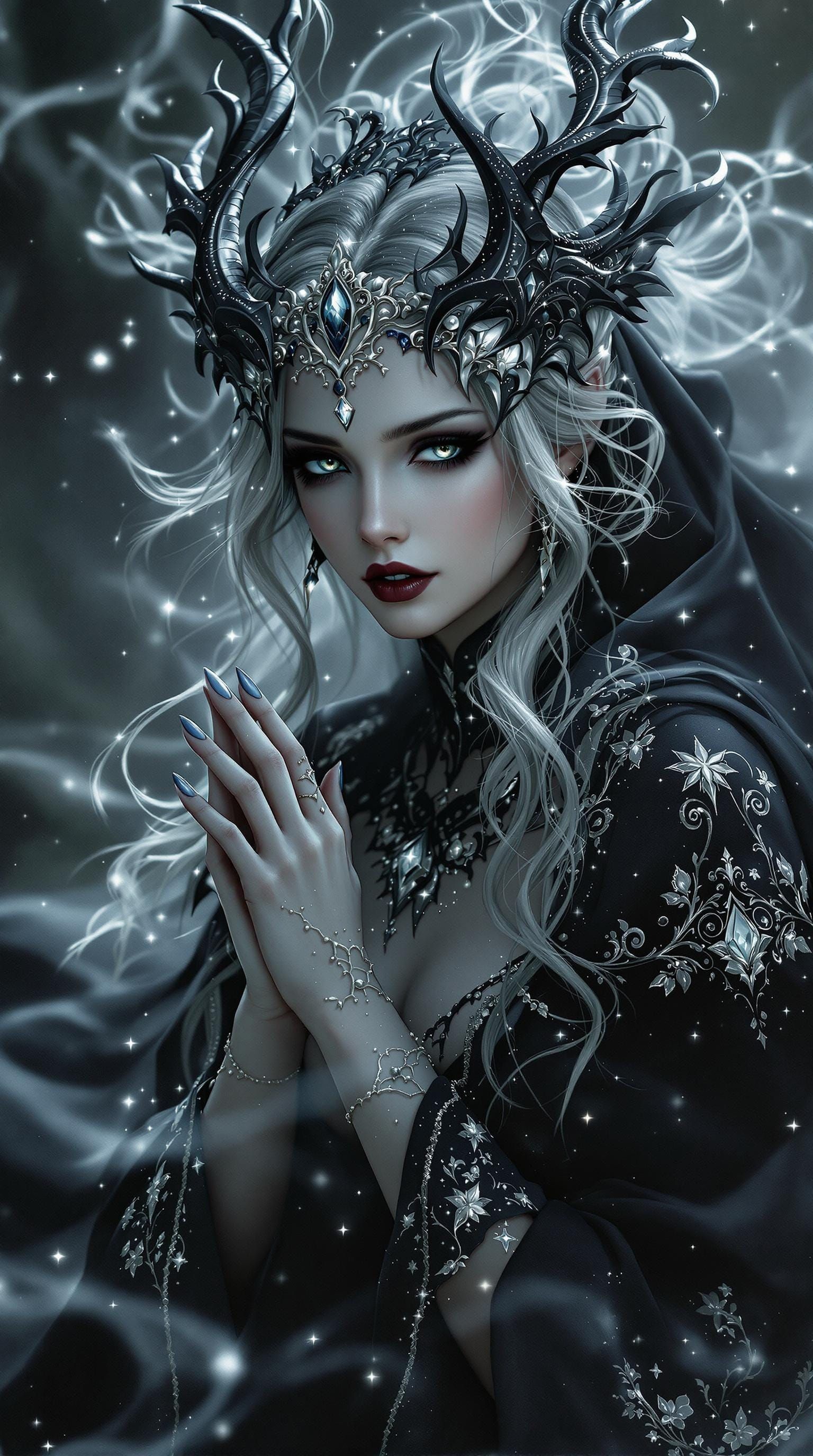 Mystical Goddess of Sorrow in Whimsical Mythology