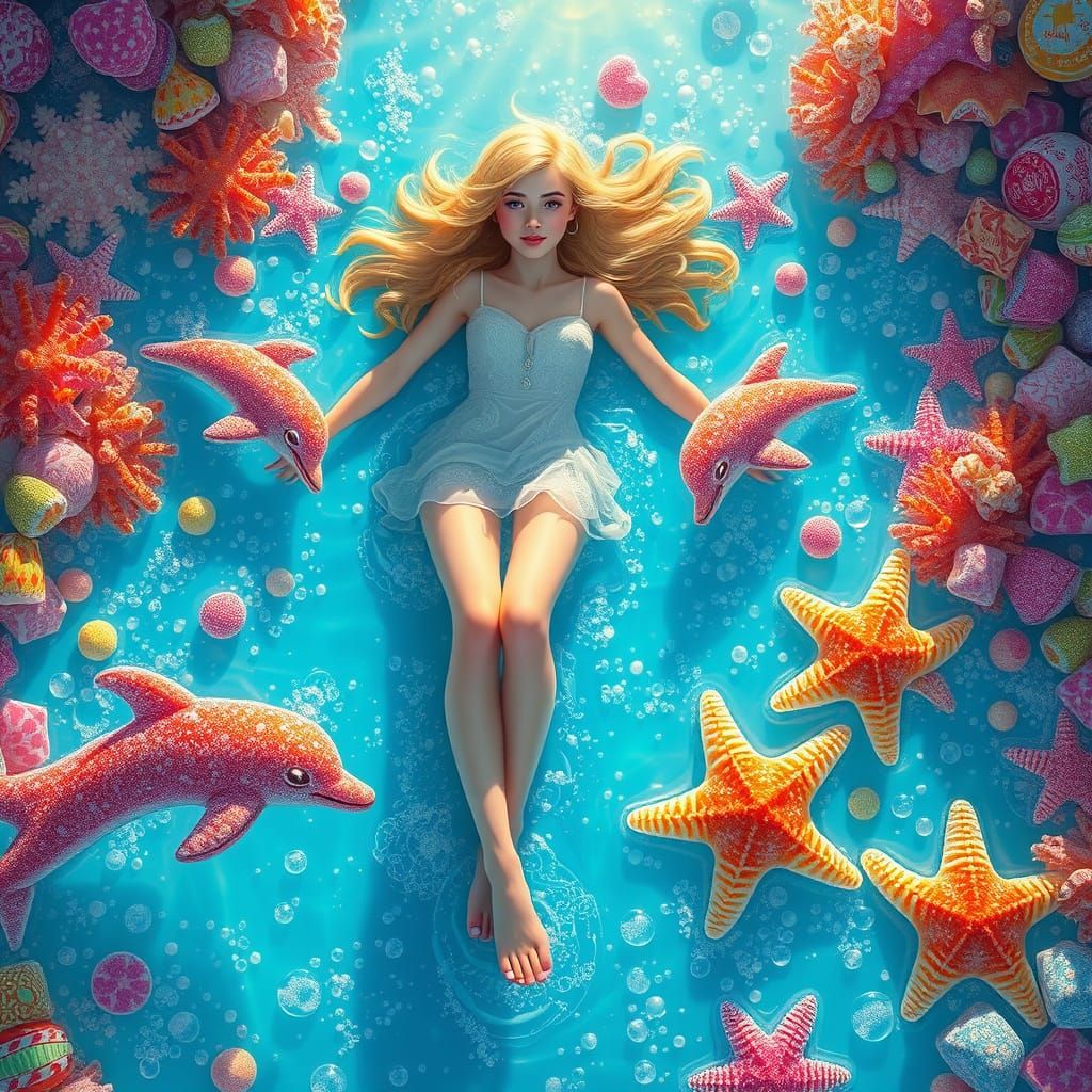Candy Sea Dreamscape in Digital Painting Style