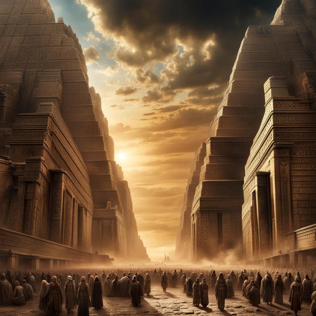 Anunnaki in Ancient Babylon: Epic Digital Painting