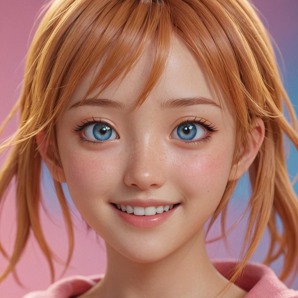 Asuna Yuuki 3D Render in Vibrant Anime Style