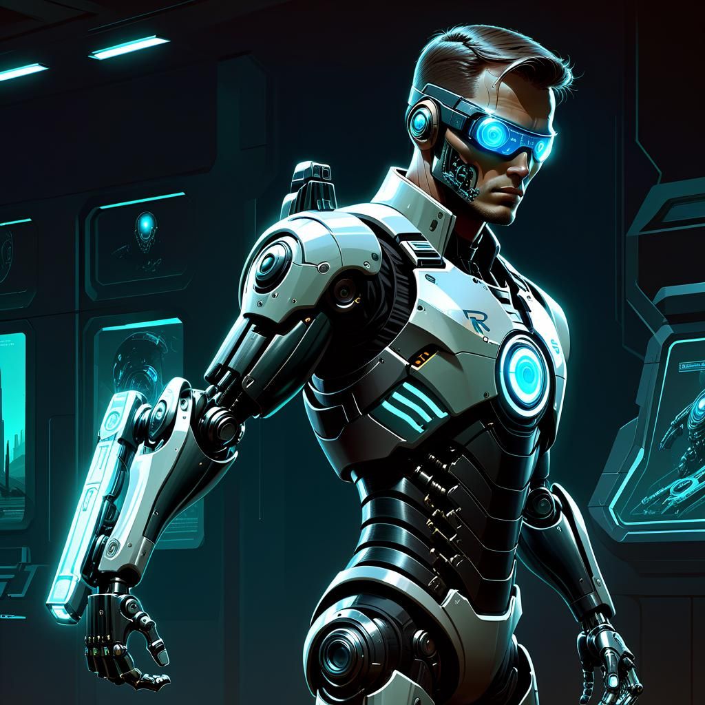 Futuristic US Ranger with Bionic Enhancements