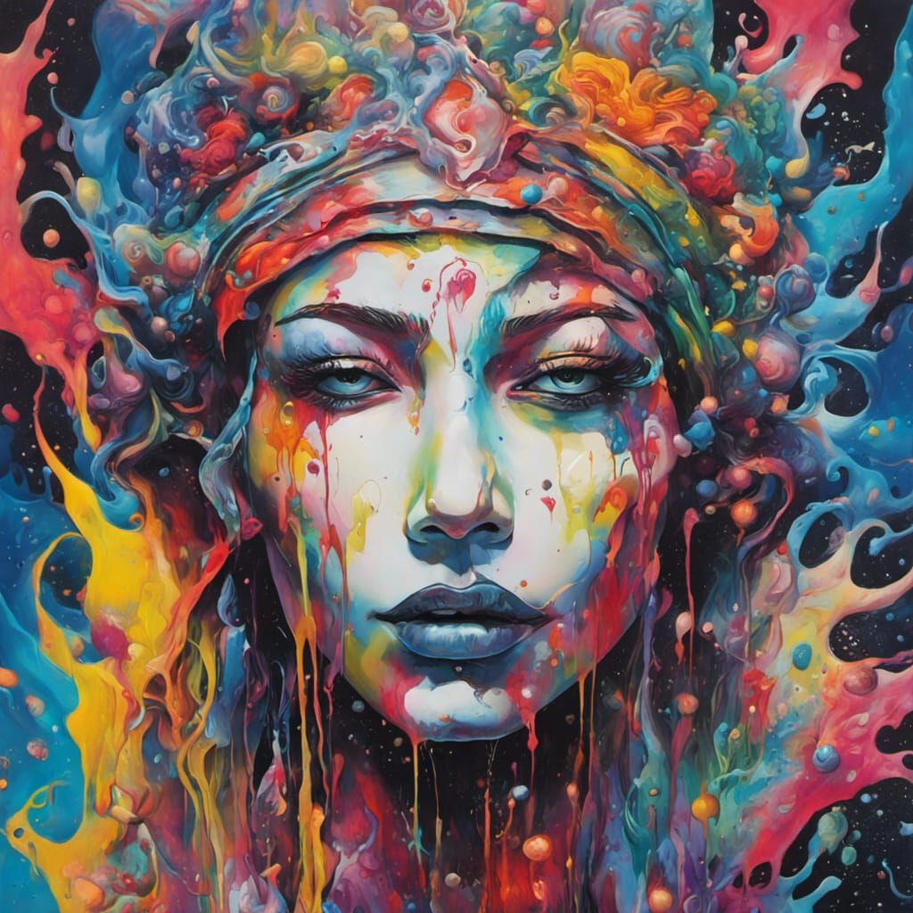 Aquatic Mother Goddess of Love in Graffiti Art