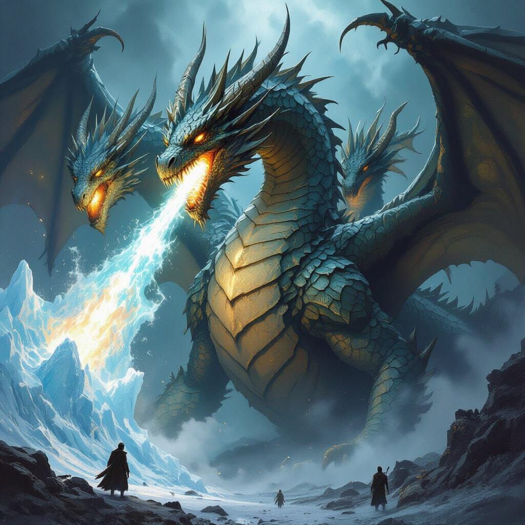 Massive Three-Headed Dragon Breathes Ice, Fire, and Poison