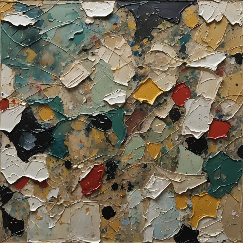 Children and Dog in Nature: Oil Painting Collage