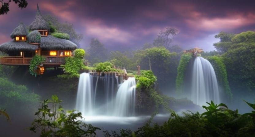 Mystical Treehouse Mansion with Botanical Garden