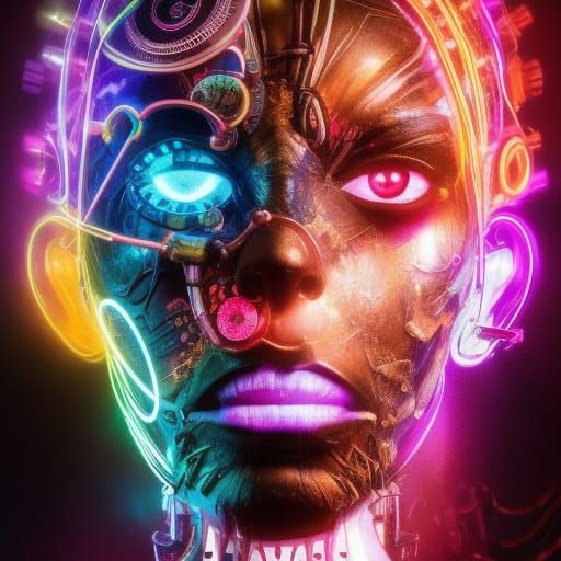 Biopunk Steampunk Cobra with Luminescent Details