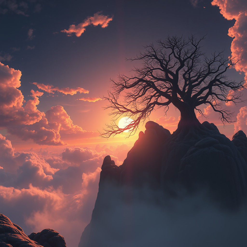 Dreamlike Landscape with Intertwining Paths, Fantasy Concept...