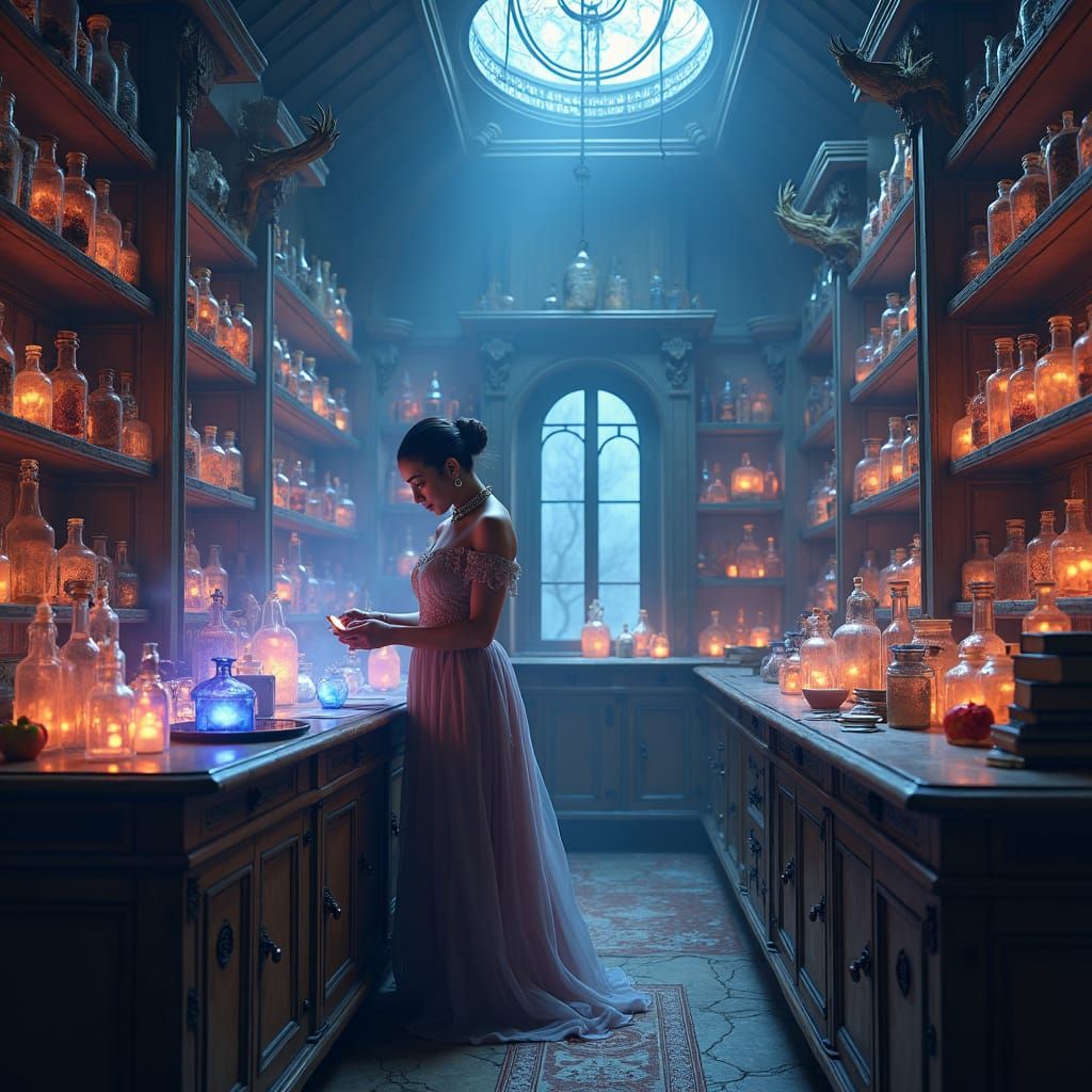 Mystical Apothecary Laboratory in Fantasy Style