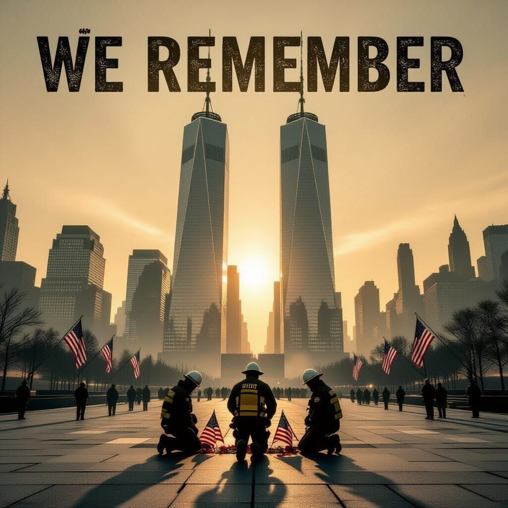 Remembering 9/11: Twin Towers, First Responders, and Flags