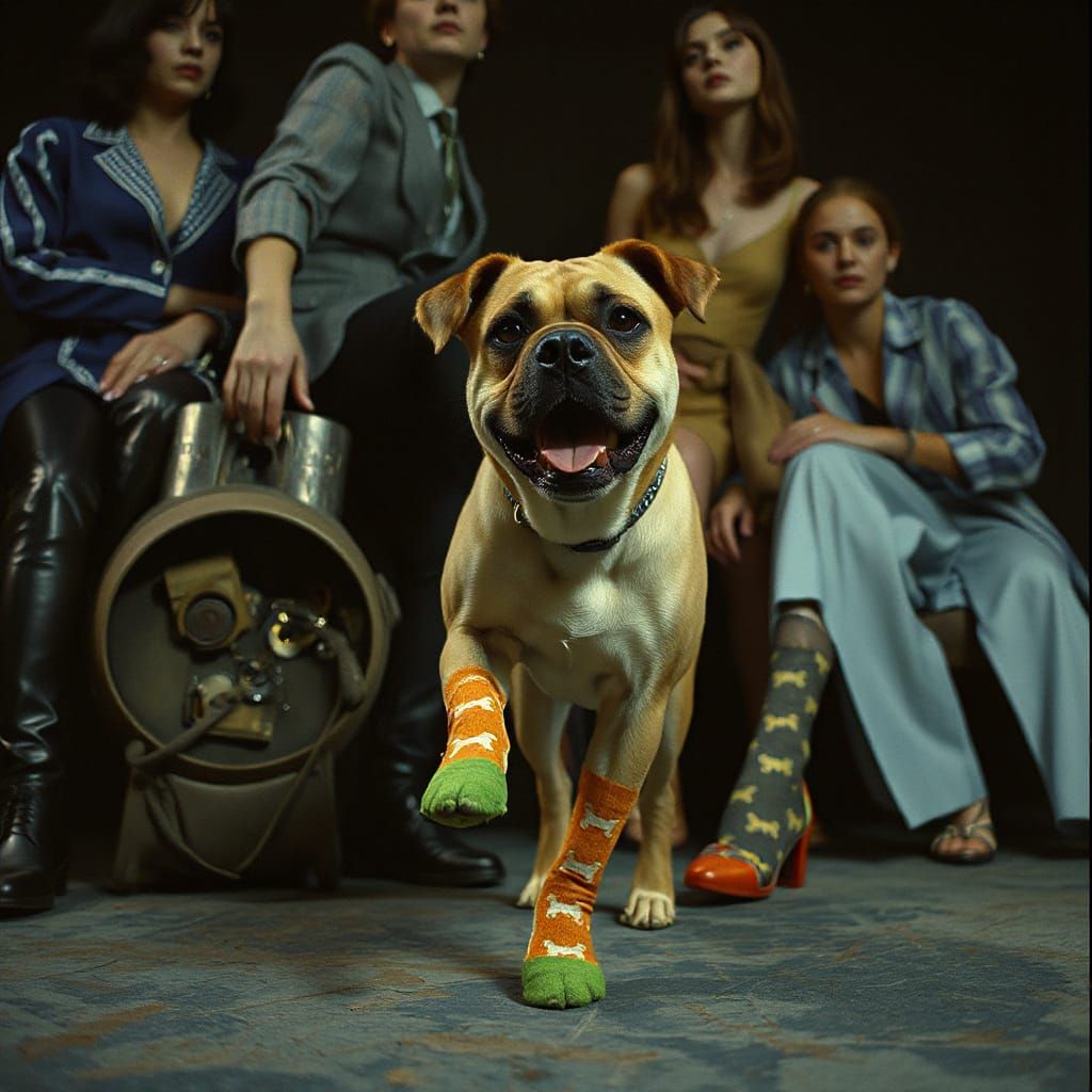 Dog Steals Socks in Dystopian Cinematic Realism