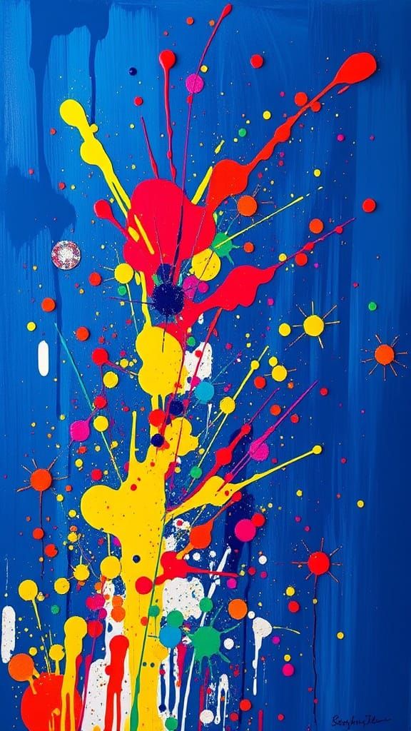 Vibrant Splashes of Colour Dance Across a Dynamic Canvas