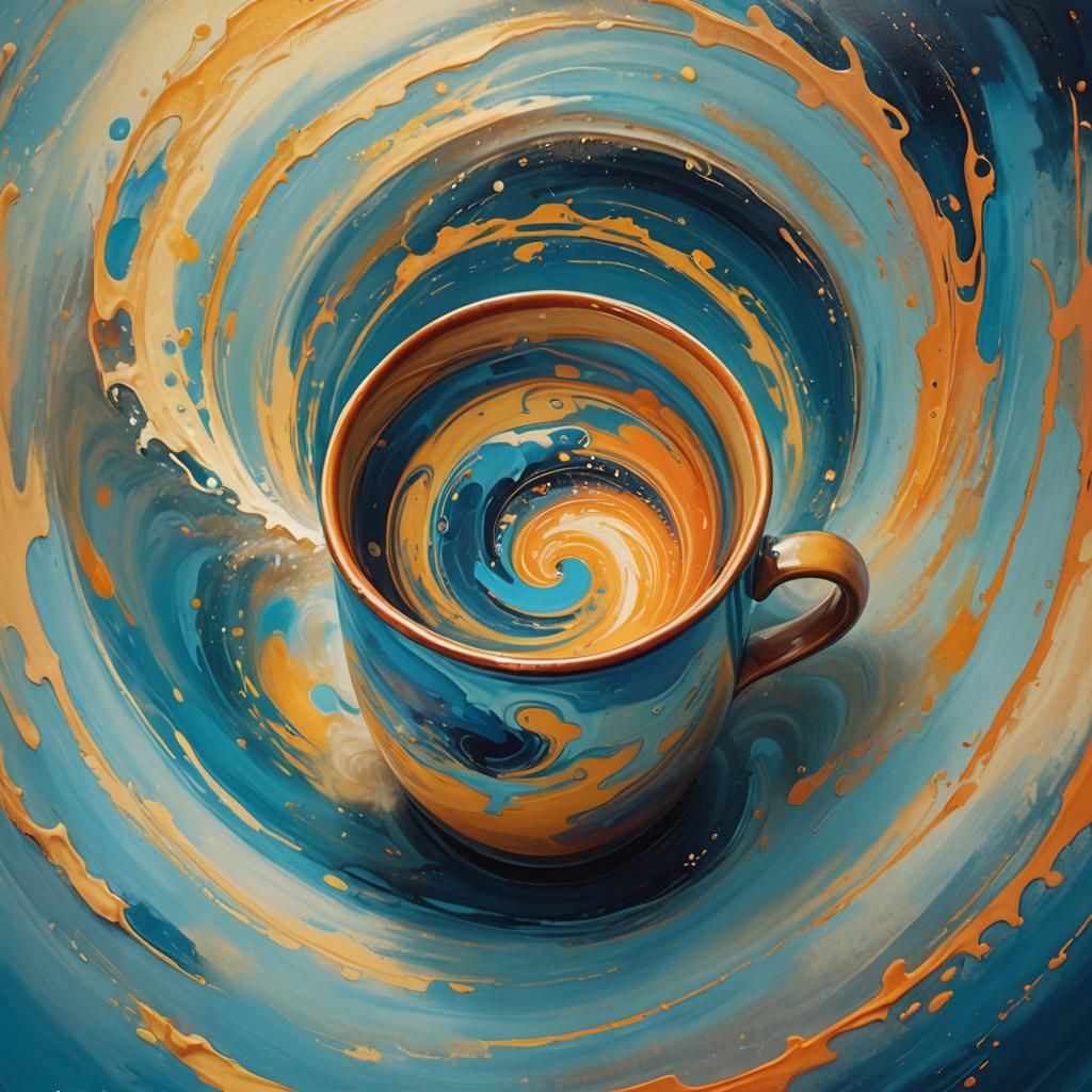 Mug with a Swirling Portal to the Future