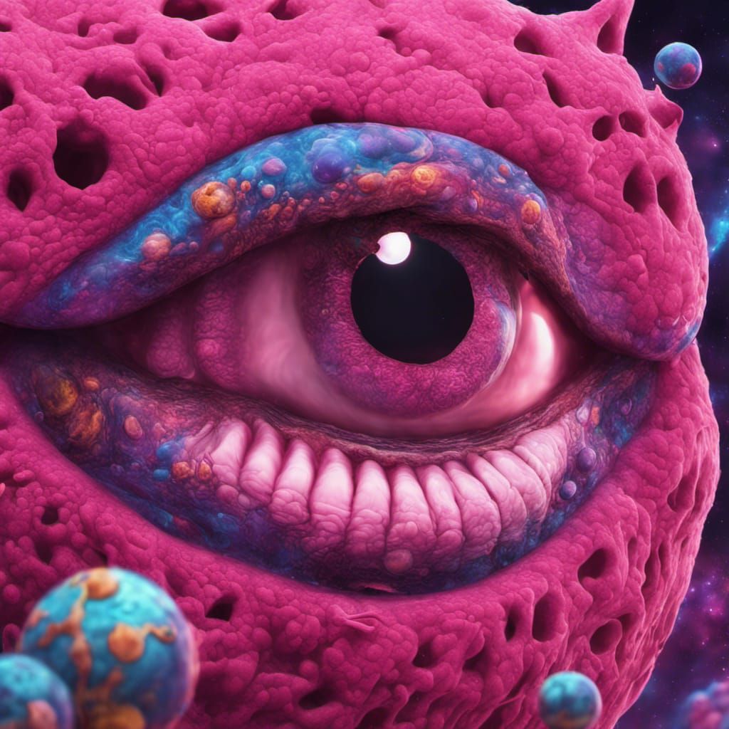 Psychedelic Pink Panther Galaxy Eyeballs: Fantasy Art