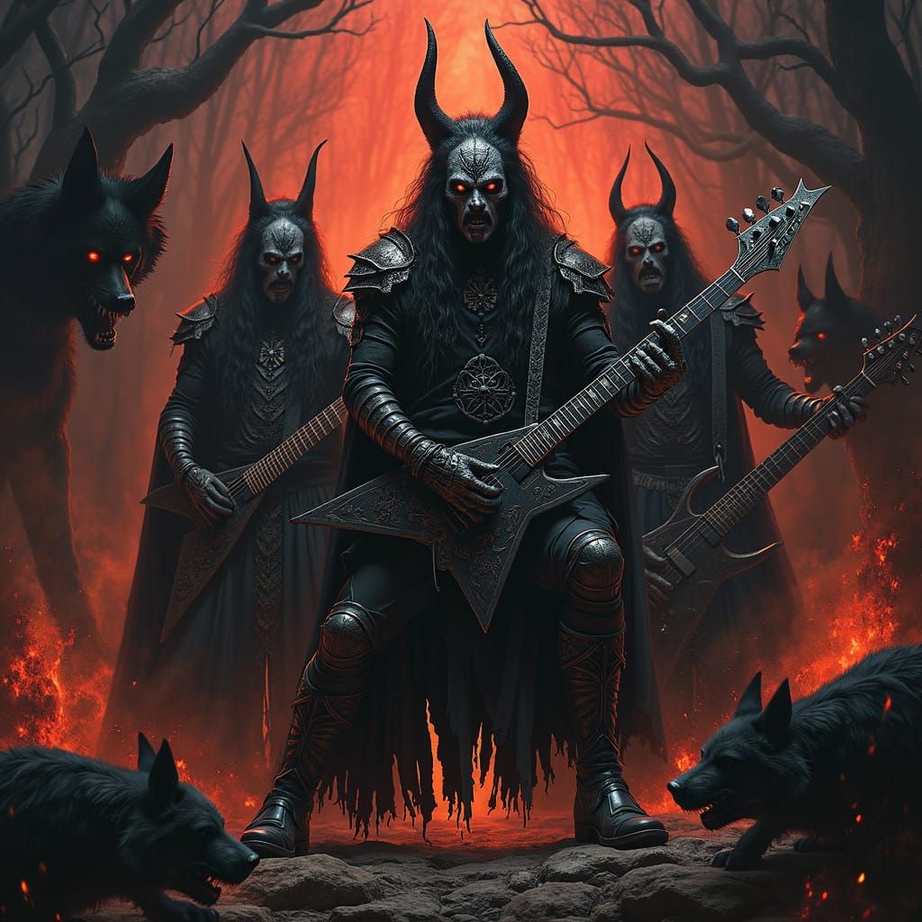 Dark Metal Band Performs Under Haunting Lycanthropy Atmosphe...