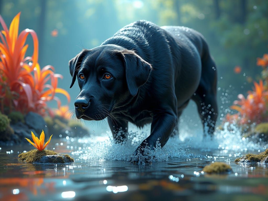 Enchanted Labrador Amidst Oceanic Wonders