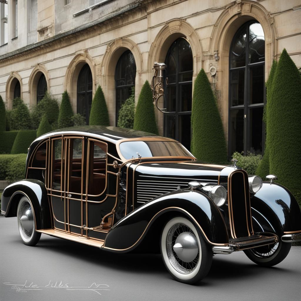 Steampunk Submarine Car in Jules Verne Style