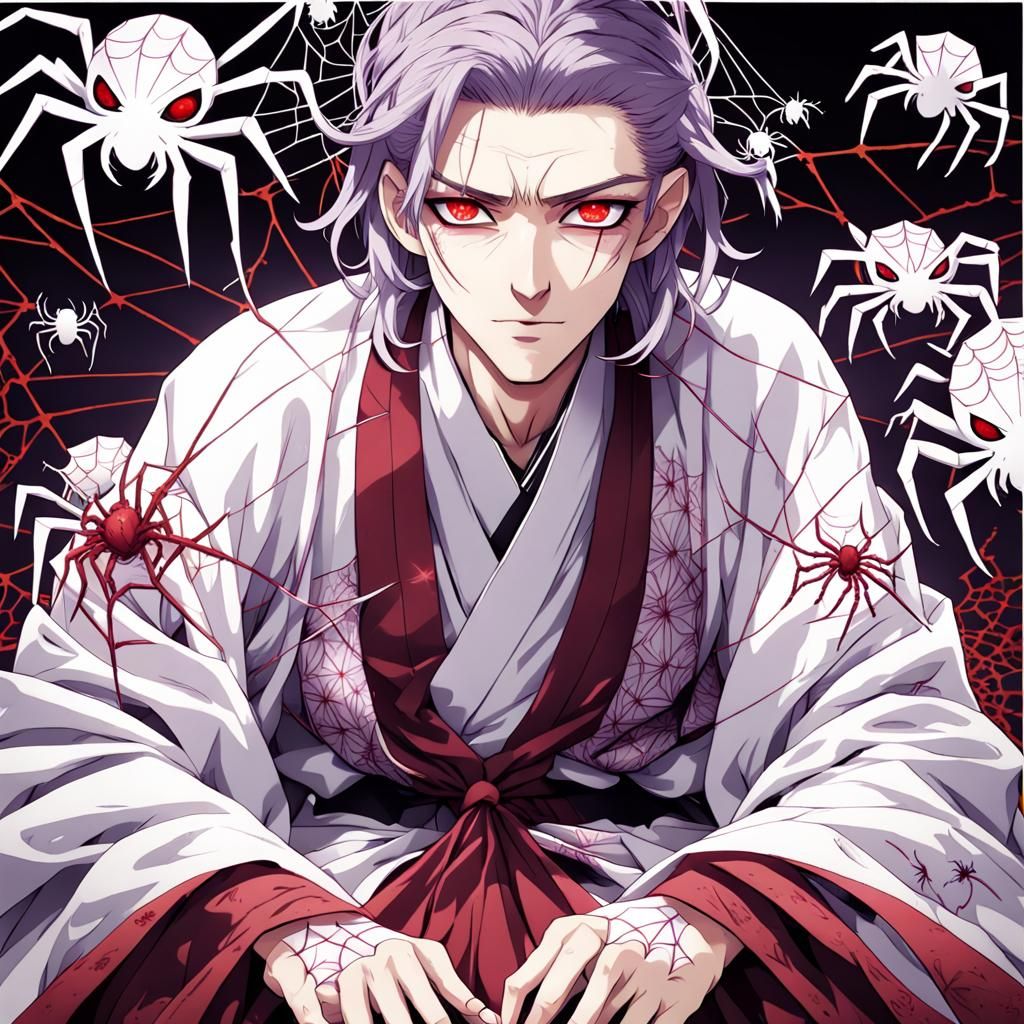 Anime Style Man in Spider Kimono
