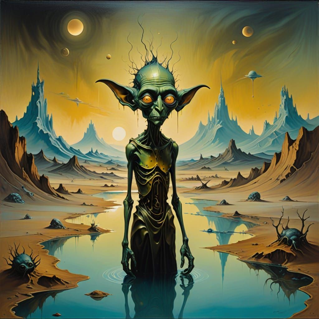 Ethereal Goblin Portrait in Whimsical Surrealist Style