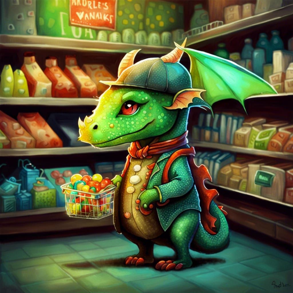 Cute Dragon Detective Shops at Animal Supermarket