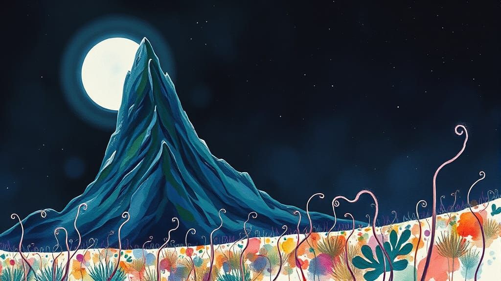 Ethereal Watercolor Landscape of Alien World