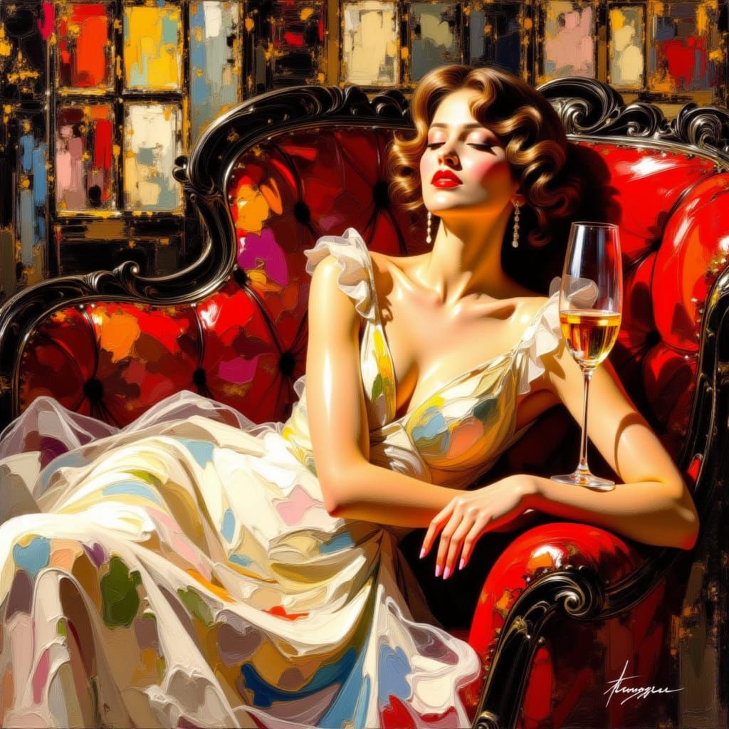 Léa Seydoux in Parisian Cabaret, Toulouse-Lautrec Style