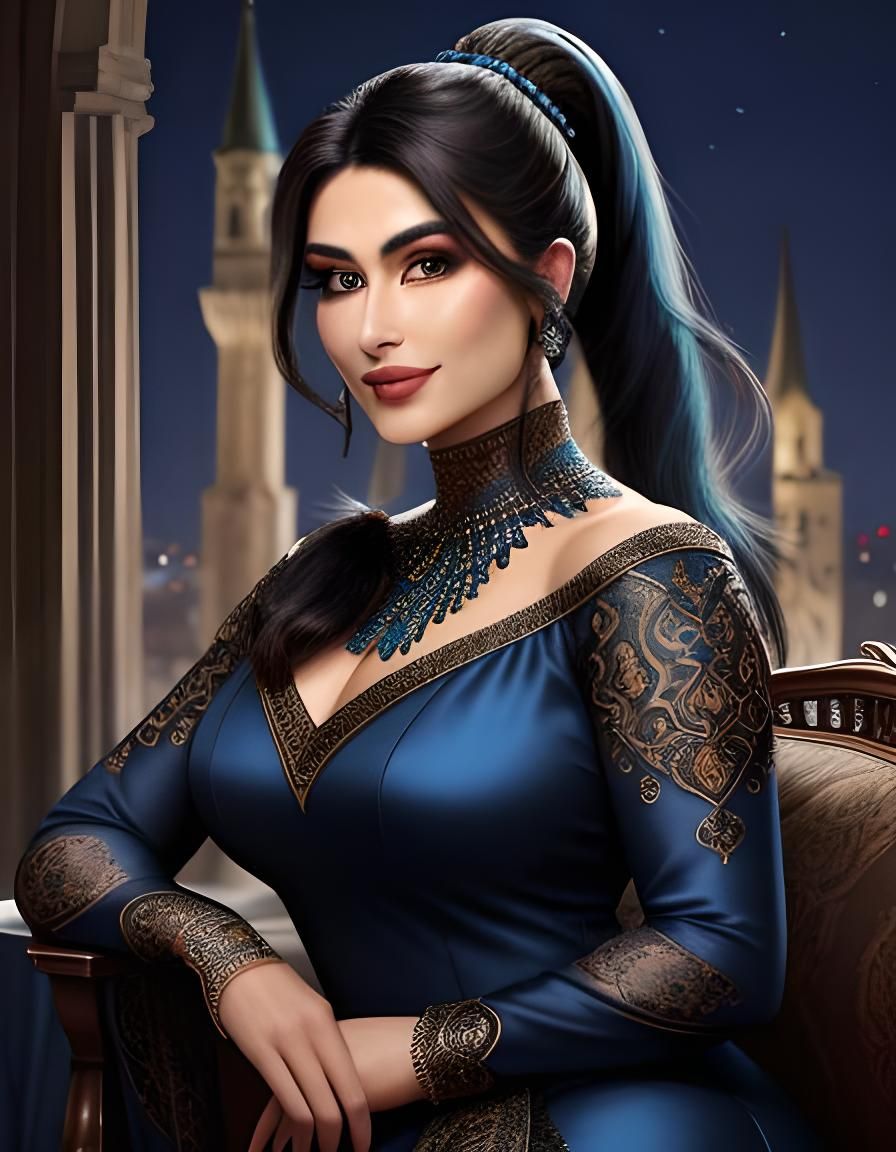 Realistic Portrait of a Beautiful Middle Eastern Woman