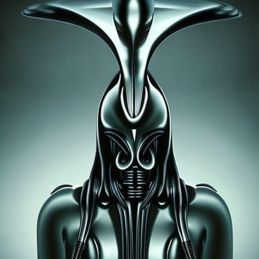 HR Giger Style Alien Biomechanoid